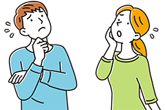 困っている男女